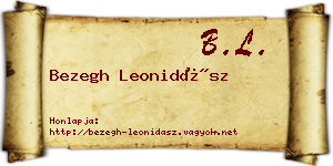 Bezegh Leonidász névjegykártya